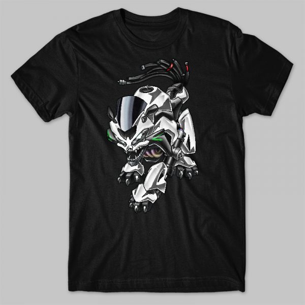 T-shirt Kawasaki Ninja ZX6R Beast Pearl Blizzard White Merchandise & Clothing Motorcycle Apparel
