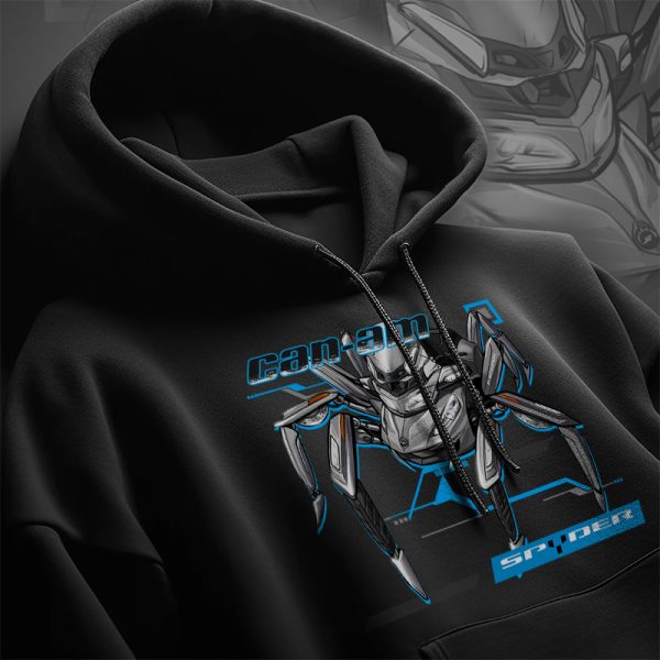 Hoodie Can-Am Spyder RT Spider Silver Platinum Satin Merchandise & Clothing Motorcycle Apparel