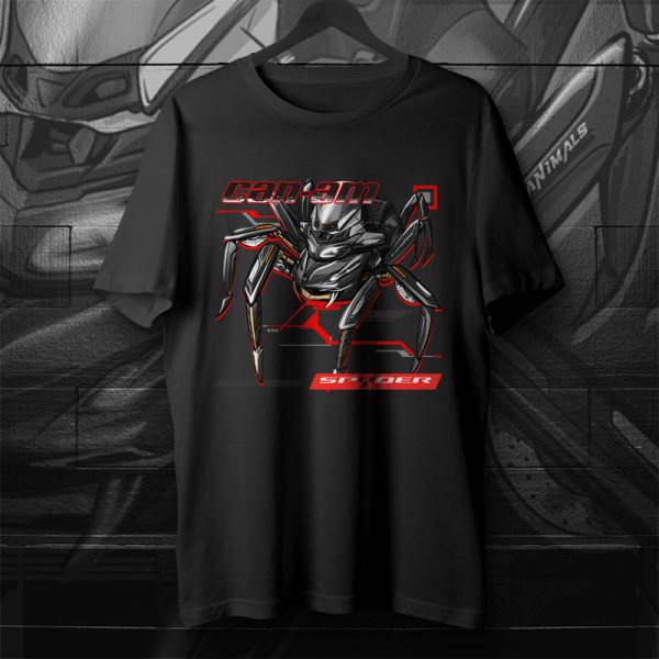 T-shirt Can-Am Spyder RT Spider Jet Black Metallic Merchandise & Clothing Motorcycle Apparel