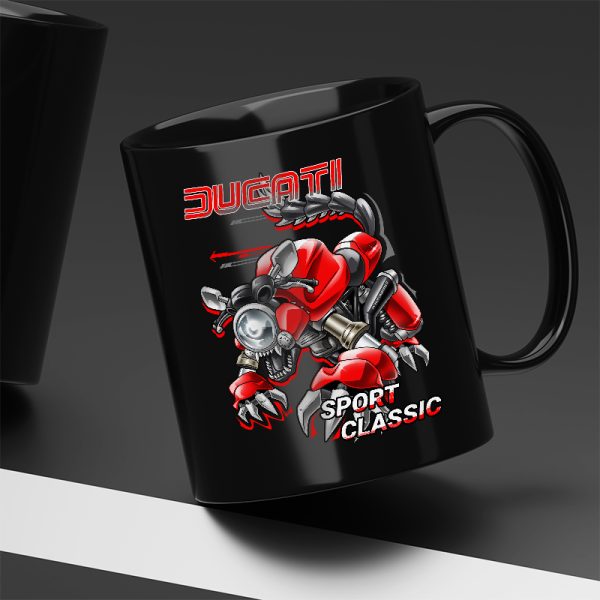 Black Mug Ducati Sport Classic Wolf Red Merchandise & Clothing Motorcycle Apparel