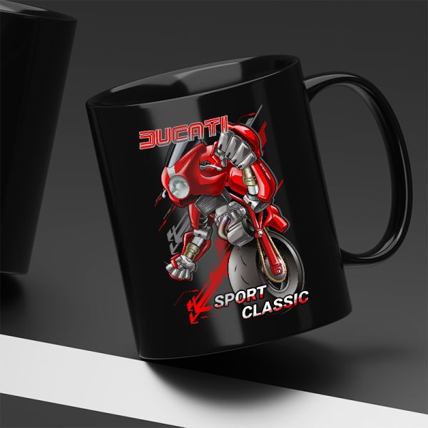 Black Mug Ducati Sport Classic Robot Red Merchandise & Clothing Motorcycle Apparel