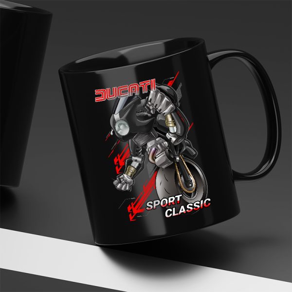 Black Mug Ducati Sport Classic Robot Black Merchandise & Clothing Motorcycle Apparel