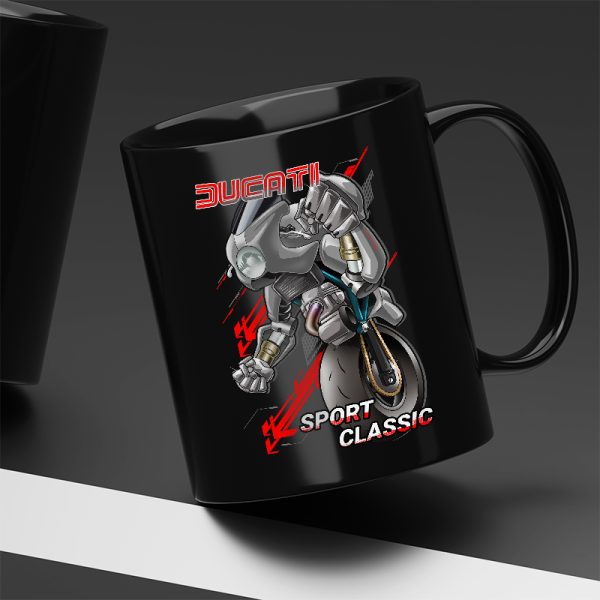 Black Mug Ducati Sport Classic Robot Gray Merchandise & Clothing Motorcycle Apparel