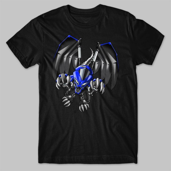 T-shirt Kawasaki Ninja 650 Dragon Plasma Blue & Ebony Merchandise & Clothing Motorcycle Apparel