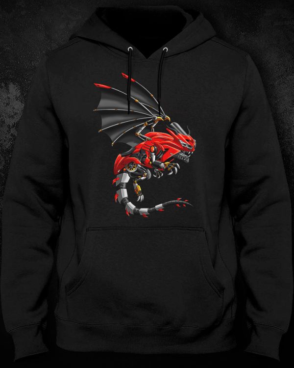 Kawasaki Ninja ZX14R Dragon Hoodie Passion Red Merchandise & Clothing Motorcycle Apparel