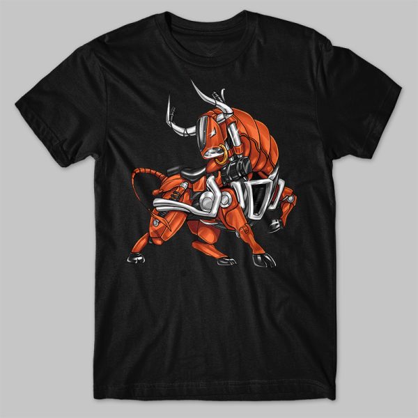 T-shirt Honda VTX 1800 Bull Orange Merchandise & Clothing Motorcycle Apparel