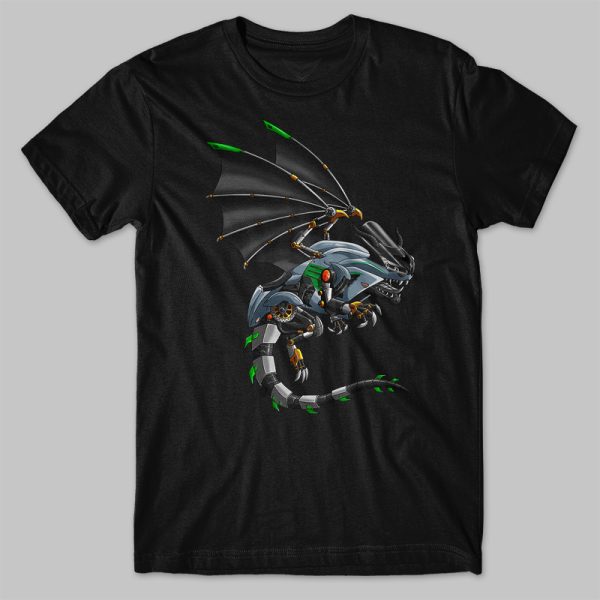 Kawasaki Ninja ZX14R Dragonbike T-shirt 2021 Storm Gray & Diablo Black Merchandise & Clothing Motorcycle Apparel