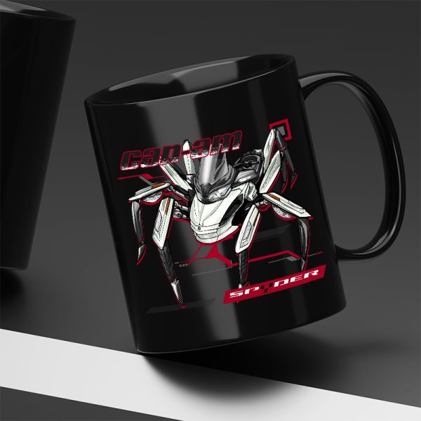 Black Mug Can-Am Spyder ST Pearl White Merchandise & Clothing Motorcycle Apparel