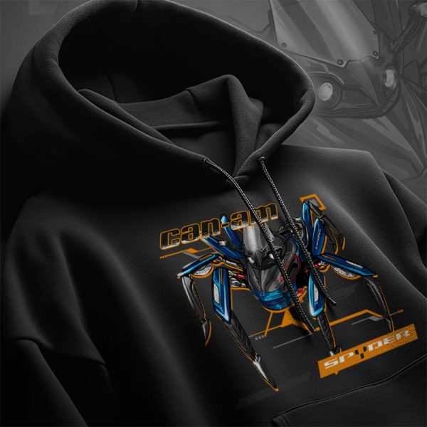 Hoodie Can-Am Spyder RS Denim Blue Satin Merchandise & Clothing Motorcycle Apparel