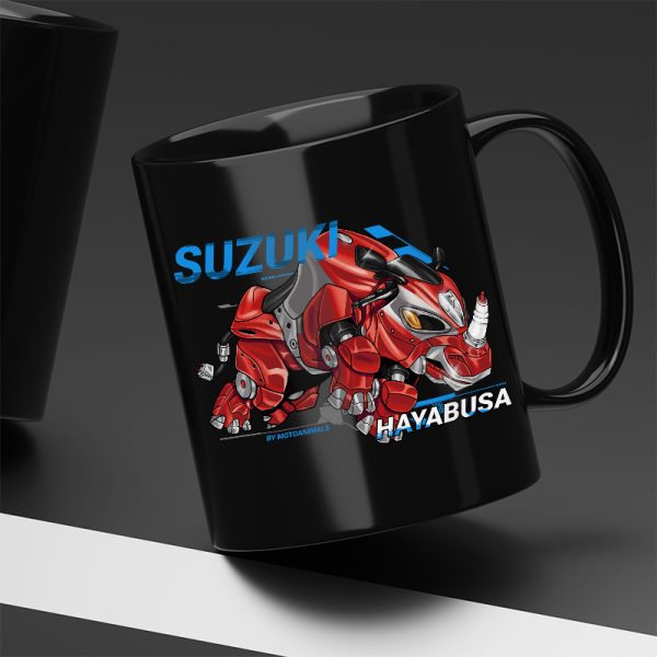 Black Mug Suzuki Hayabusa Rhino 2001 Candy Vervety Red & Metallic Galaxy Silver