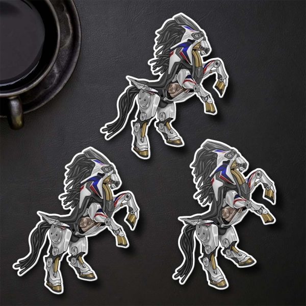 Stickers Honda Africa Twin CRF1000L Mustang 2017-2018 Pearl Glare White, Honda CRF1000L Clothing, Honda Africa Twin Merchandise