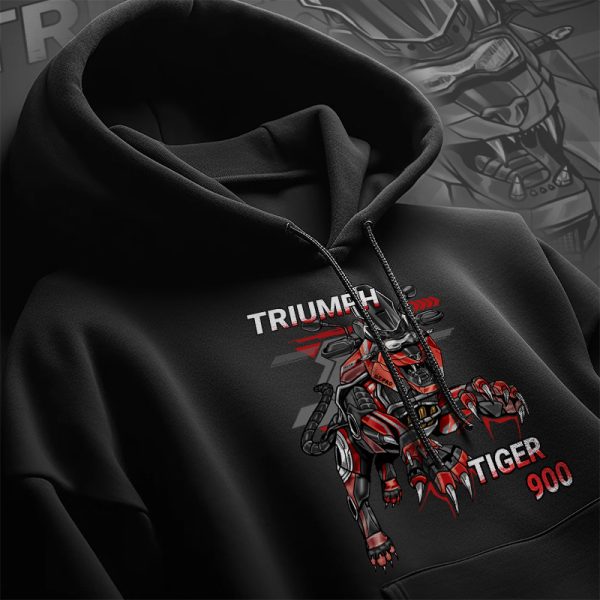 Hoodie Triumph Tiger 900 Tiger Diablo Red Merchandise & Clothing Motorcycle Apparel