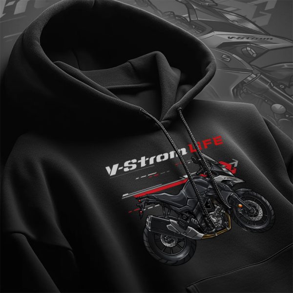 Hoodie Suzuki V-Strom 650 2019 Black Gray Merchandise & Clothing Motorcycle Apparel