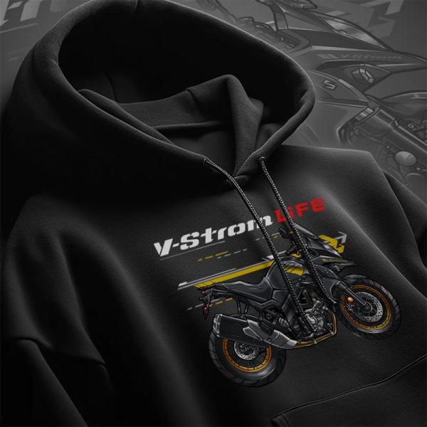Hoodie Suzuki V-Strom 650 2020 Glass Sparkle Black Merchandise & Clothing Motorcycle Apparel