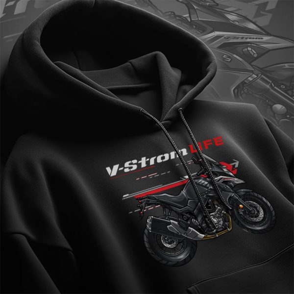 Hoodie Suzuki V-Strom 650 2017 Glass Sparkle Black Merchandise & Clothing Motorcycle Apparel