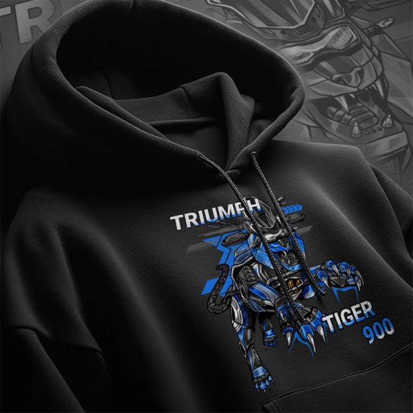 Hoodie Triumph Tiger 900 Tiger Caspian Blue Merchandise & Clothing Motorcycle Apparel