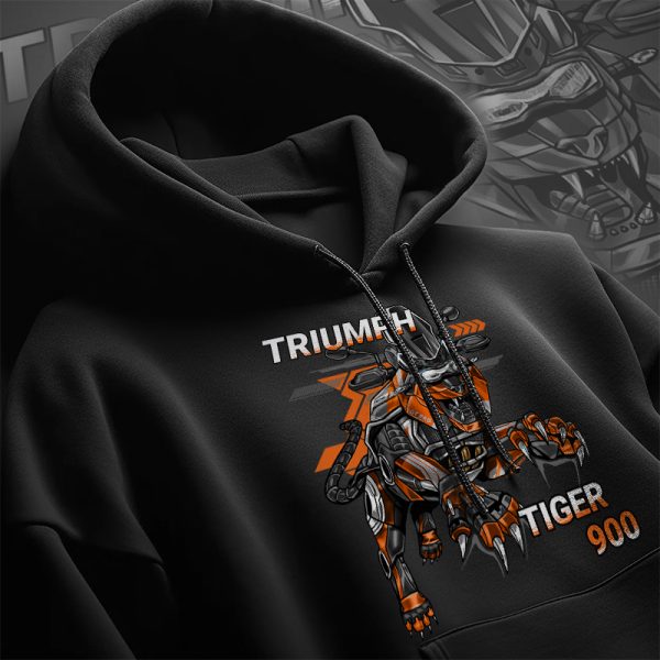 Hoodie Triumph Tiger 900 Tiger Baja Orange Merchandise & Clothing Motorcycle Apparel