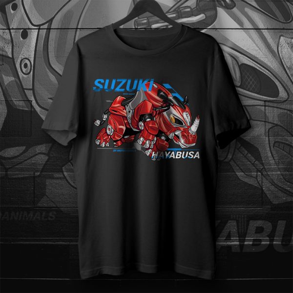T-shirt Suzuki Hayabusa Rhino 2001 Candy Vervety Red & Metallic Galaxy Silver