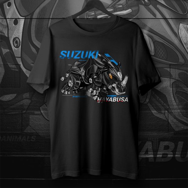 T-shirt Suzuki Hayabusa Rhino 2002 2003 Solid Black