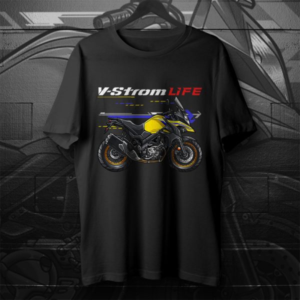 T-shirt Suzuki V-Strom 650 Champion Yellow ( Yellow Gold Rims) Merchandise & Clothing Motorcycle Apparel