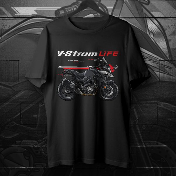 T-shirt Suzuki V-Strom 650 2019 Black Gray Merchandise & Clothing Motorcycle Apparel