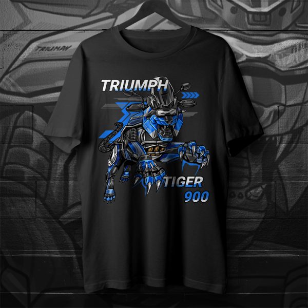T-shirt Triumph Tiger 900 Tiger Caspian Blue Merchandise & Clothing Motorcycle Apparel