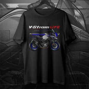 T-shirt Suzuki V-Strom 650 Grey with blue rims Merchandise & Clothing Motorcycle Apparel