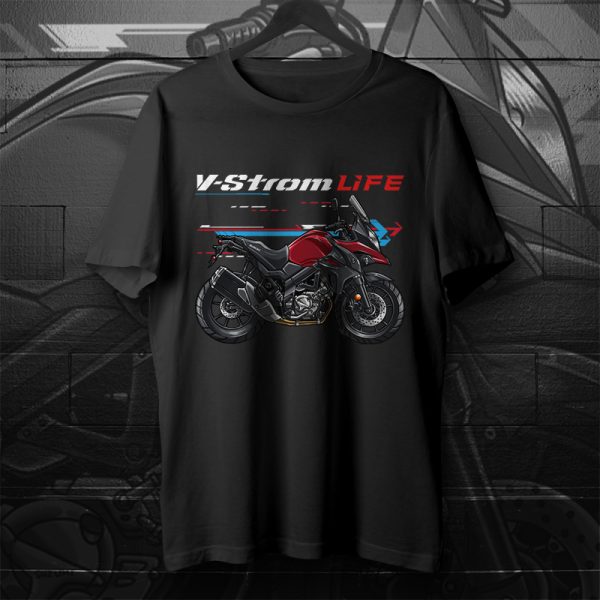 T-shirt Suzuki V-Strom 650 Candy Daring Red Merchandise & Clothing Motorcycle Apparel