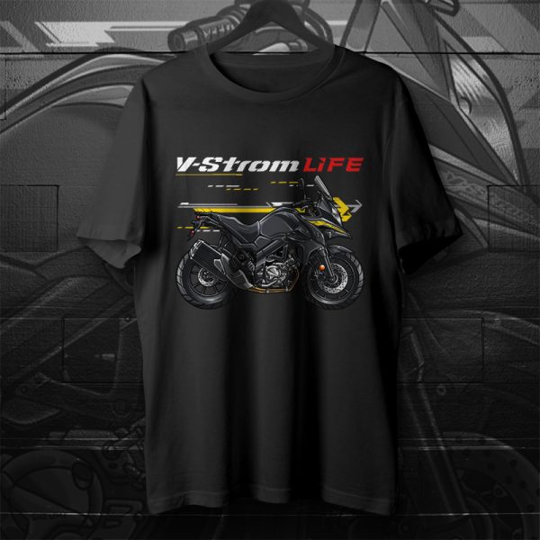 T-shirt Suzuki V-Strom 650 Glass Sparkle Black Merchandise & Clothing Motorcycle Apparel