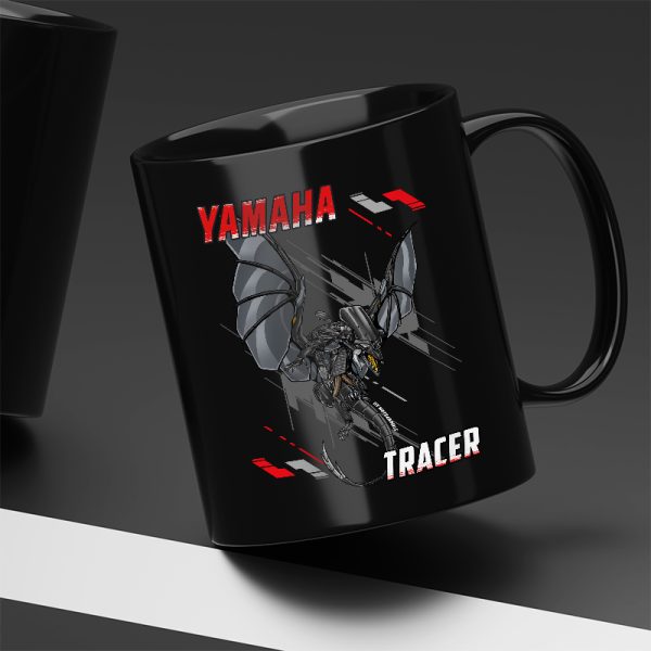 Black Mug Yamaha Tracer 9 GT + Power Gray, Tracer 9 Merchandise, Tracer 9 GT Clothing