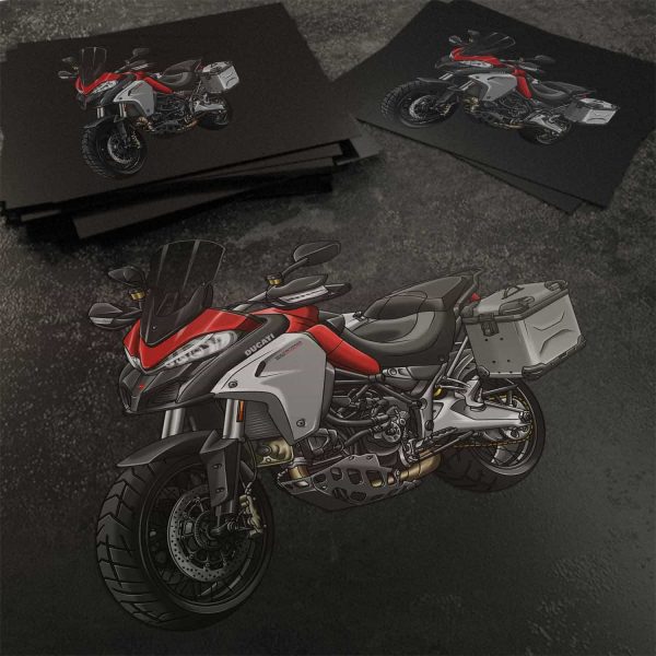 Stickers Ducati Multistrada Merchandise 1200 Enduro Ducati Red with Racing Grey + Saddlebags