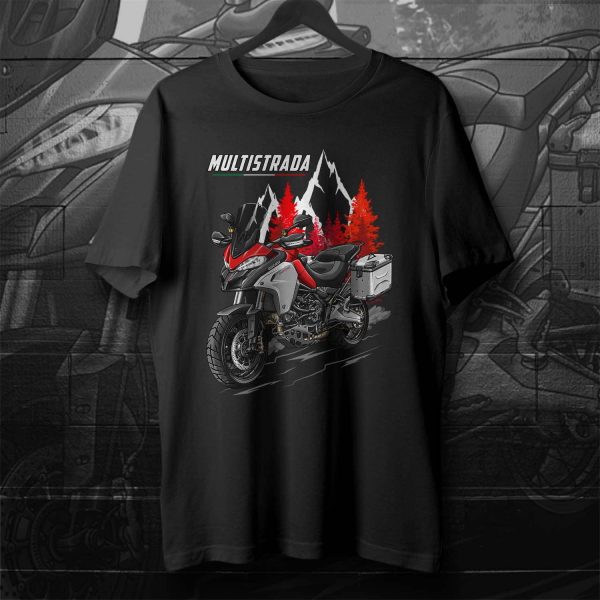 T-shirt Ducati Multistrada Merchandise 1200 Enduro Ducati Red with Racing Grey + Saddlebags