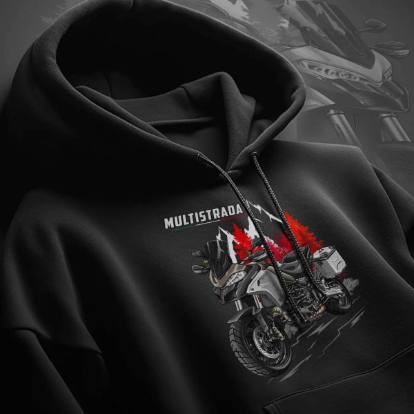 Motorcycle Hoodie Ducati Multistrada 1200 Merchandise Enduro Phantom Grey with Racing Grey