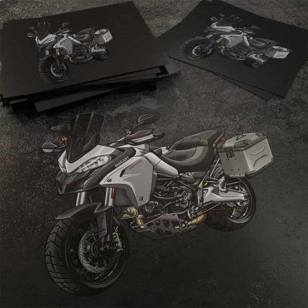 Stickers Ducati Multistrada Merchandise 1200 Enduro Star White Silk with Racing Grey + Saddlebags