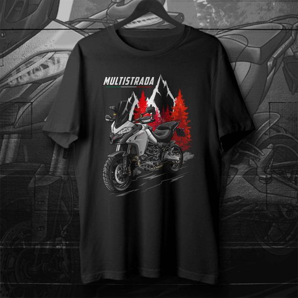 T-shirt Ducati Multistrada Merchandise 1200 Enduro Star White Silk with Racing Grey