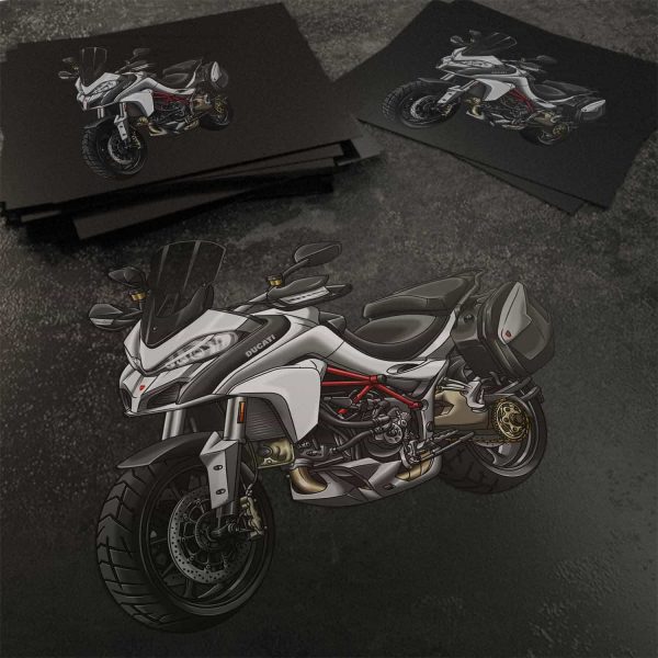 Stickers Ducati Multistrada Merchandise 1200 Iceberg White 2015-2018 + Saddlebags