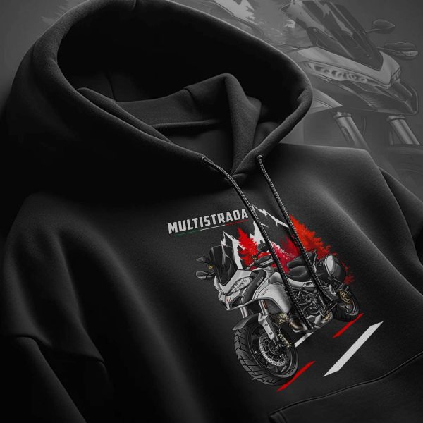 Motorcycle Hoodie Ducati Multistrada 1260 Merchandise Iceberg White
