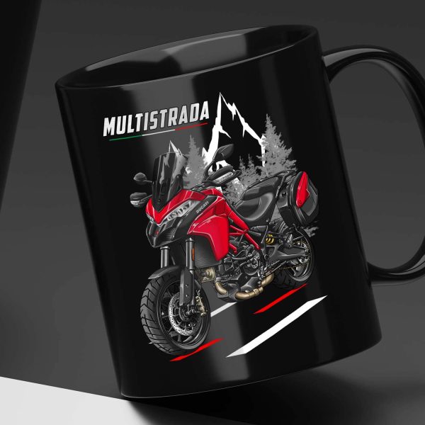 Black Mug Ducati Multistrada 950 Merchandise 2019-2021 Red + Saddlebags