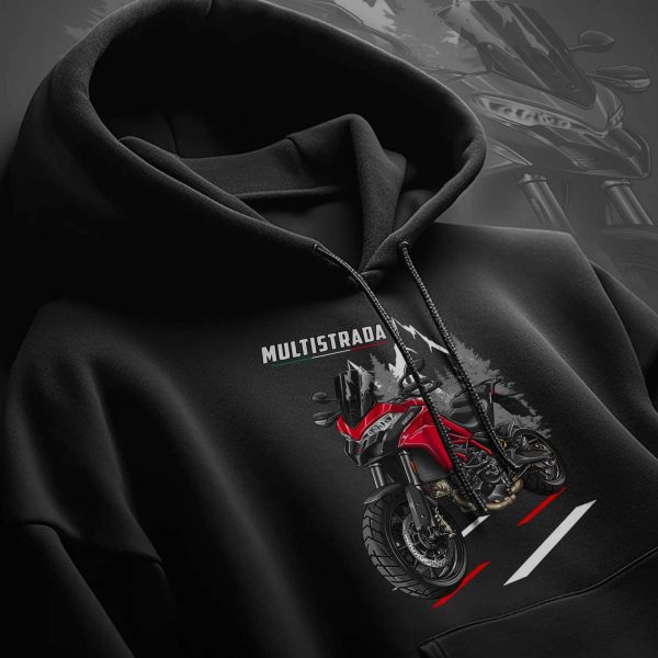 Motorcycle Hoodie Ducati Multistrada 950 Merchandise 2019-2021 Red
