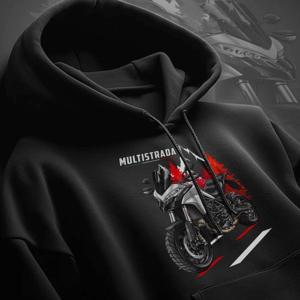 Motorcycle Hoodie Ducati Multistrada 950 Merchandise White Silk