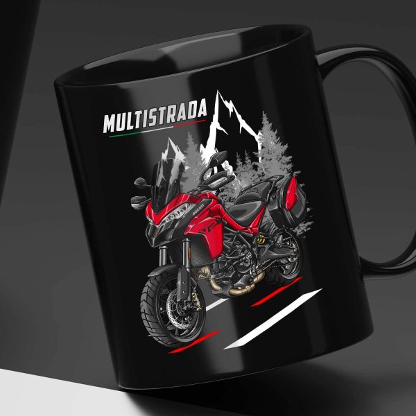 Black Mug Ducati Multistrada V2 Merchandise Red + Saddlebags