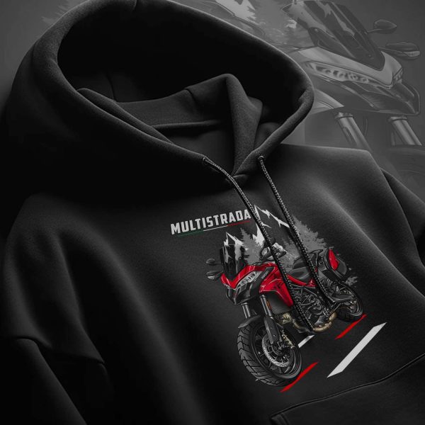 Motorcycle Hoodie Ducati Multistrada V2 Merchandise Red + Saddlebags