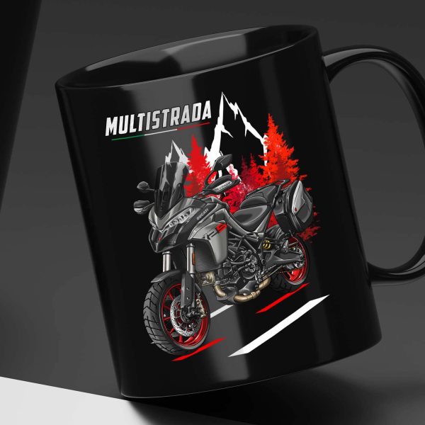 Black Mug Ducati Multistrada V2 S Merchandise Thrilling Black & Street Grey + Saddlebags