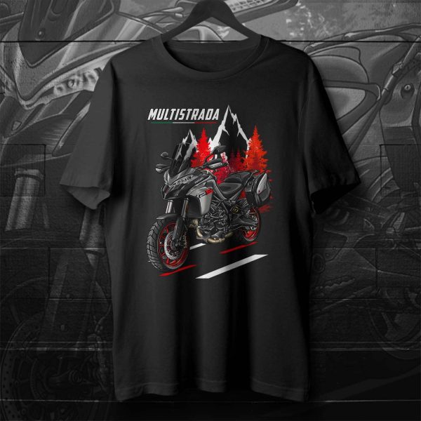 T-shirt Ducati Multistrada V2 S Merchandise Thrilling Black & Street Grey + Saddlebags