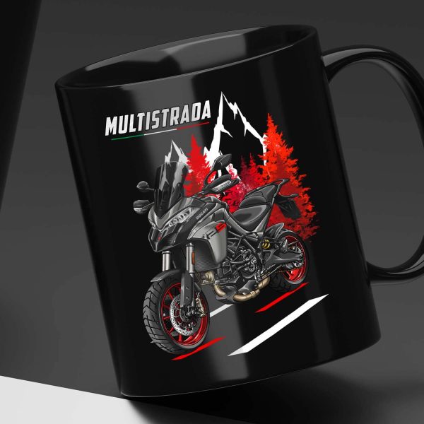 Black Mug Ducati Multistrada V2 S Merchandise Thrilling Black & Street Grey