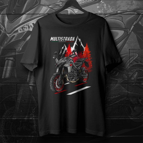 T-shirt Ducati Multistrada V2 S Merchandise Thrilling Black & Street Grey