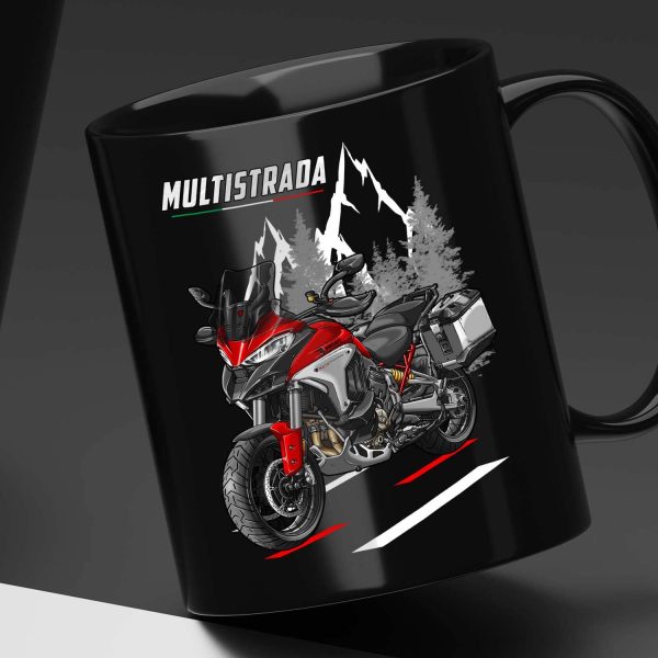 Black Mug Ducati Multistrada V4 Merchandise Rally Red
