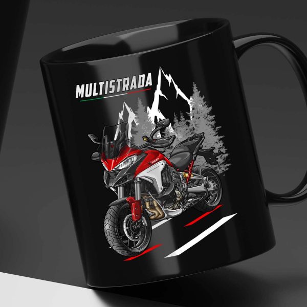 Black Mug Ducati Multistrada V4 Merchandise Red