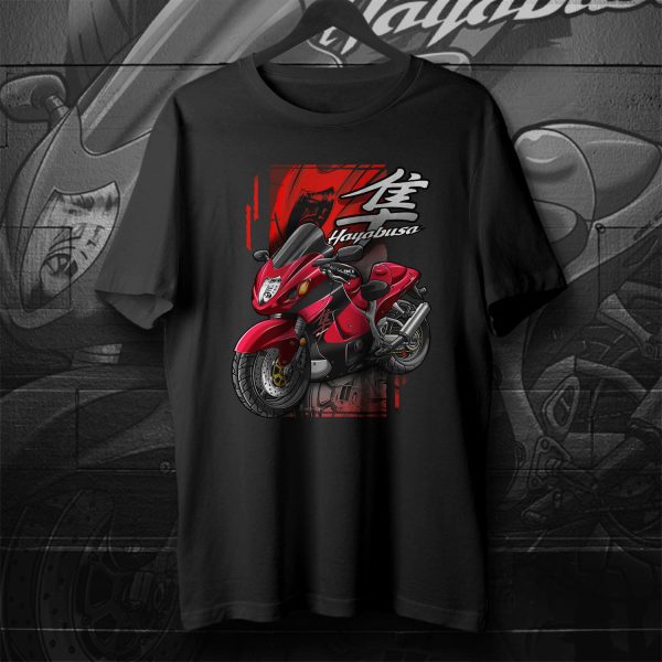 T-shirt Suzuki GSXR Hayabusa Merchandise 1999 Candy Antares Red & Candy Saturn Black