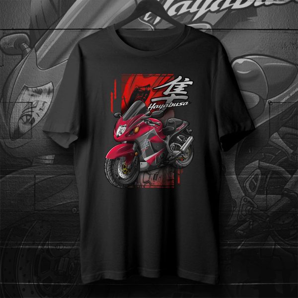T-shirt Suzuki GSXR Hayabusa Merchandise 2006 Candy Sonoma Red & Pearl Nebular Black
